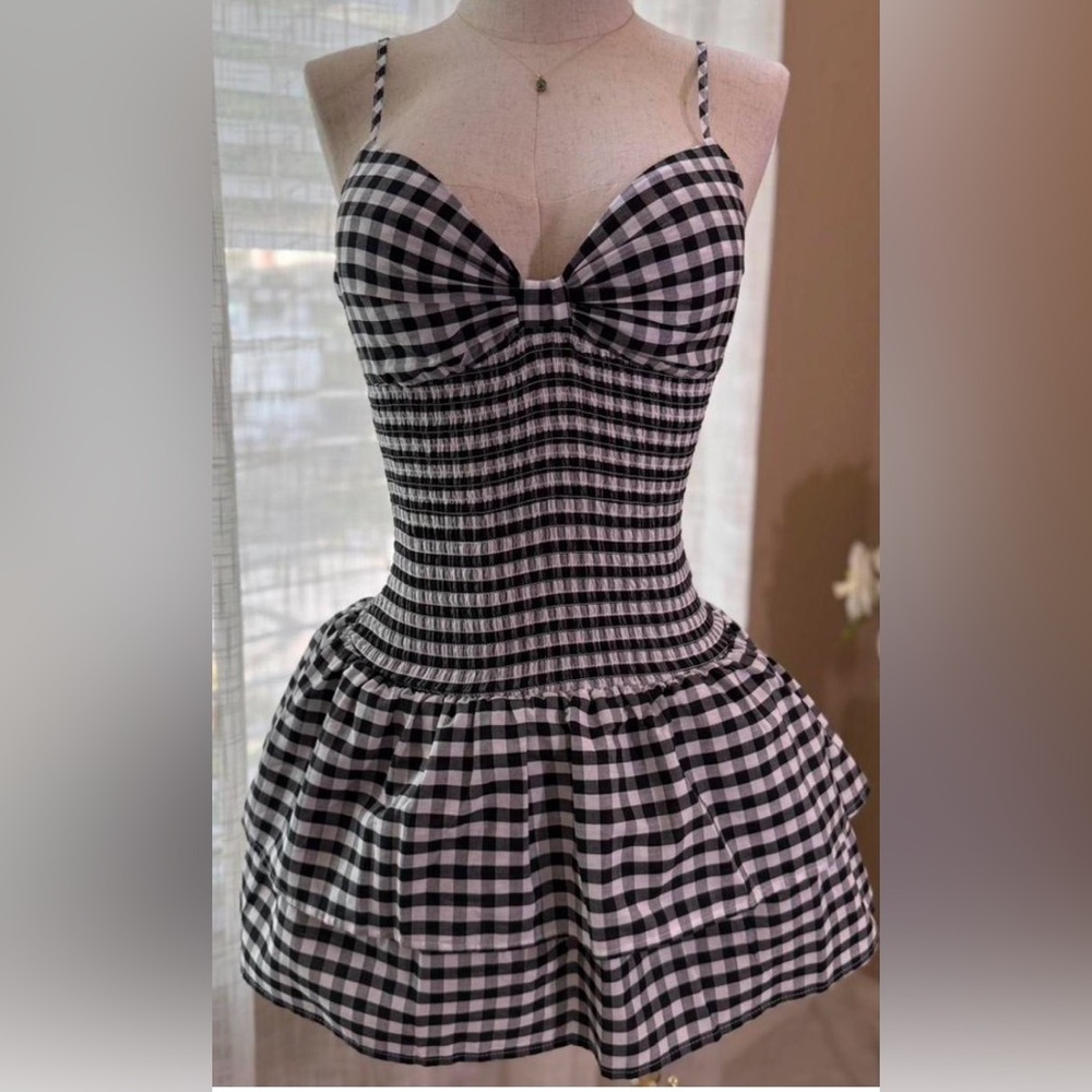 NEW 🆕 Jessica Simpson Black and White Corset Dress size L 100% cotton